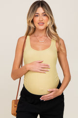 Lime Sleeveless Ribbed Maternity Top