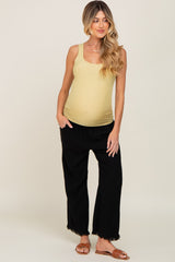 Lime Sleeveless Ribbed Maternity Top