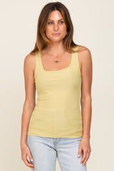 Lime Sleeveless Ribbed Maternity Top