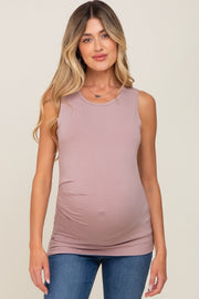 Mauve Ruched Side Maternity Tank Top