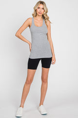 Heather Grey Ruched Side Tank Top