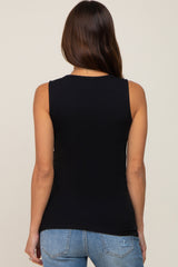 Black Ruched Side Maternity Tank Top