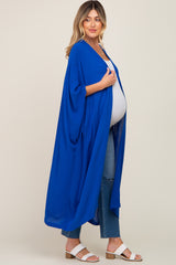 Royal Blue Open Front Long Maternity Coverup