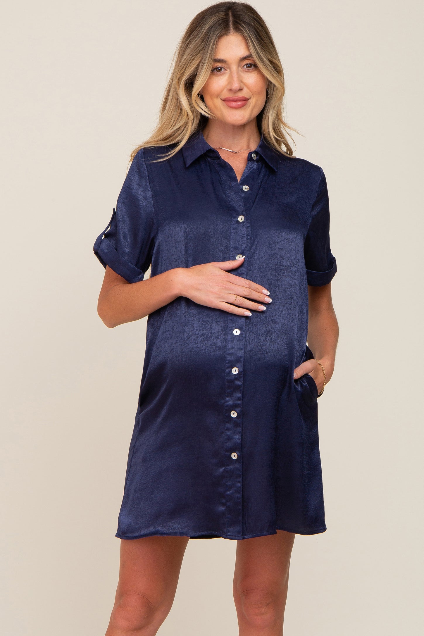 Maternity Button-Down Shirtdress