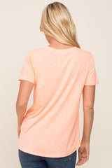 Orange V-Neck Short Sleeve Tee