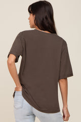 Olive Oversized Pocket Front Short Sleeve Top