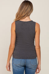 Charcoal Knit Sleeveless Maternity Top