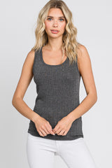 Charcoal Knit Sleeveless Maternity Top