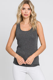 Charcoal Knit Sleeveless Top