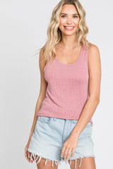 Mauve Knit Sleeveless Maternity Top