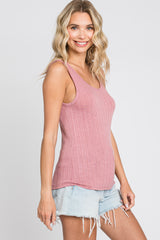 Mauve Knit Sleeveless Top