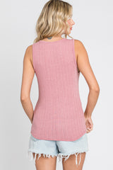 Mauve Knit Sleeveless Top