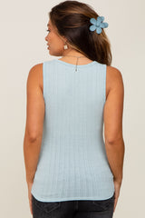 Mint Knit Sleeveless Maternity Top