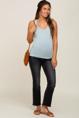 Mint Knit Sleeveless Maternity Top