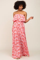 Red Paisley Print Sleeveless Maxi Dress