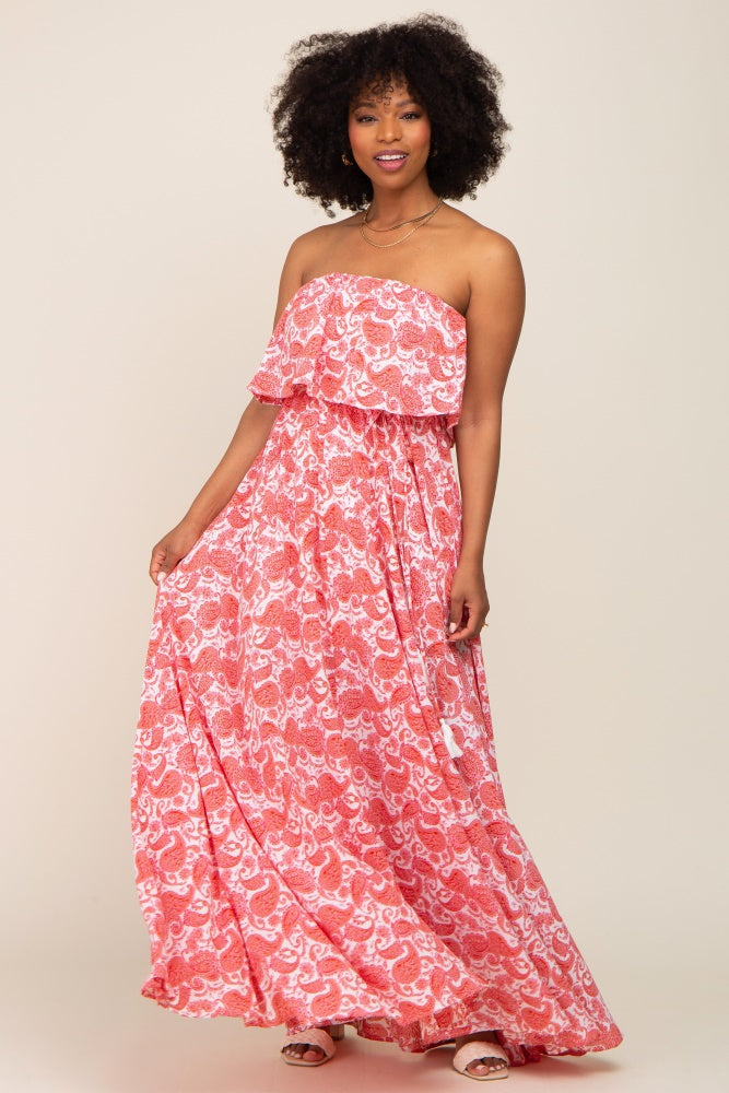 Red paisley 2025 maxi dress