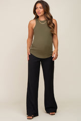 Black Basic Maternity Wide Leg Trousers