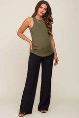 Black Basic Maternity Wide Leg Trousers