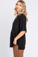 Black Exposed Seam Pocket T-Shirt