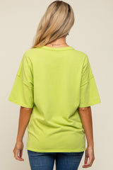 Lime Exposed Seam Maternity Pocket T-Shirt