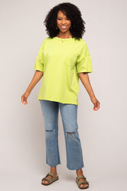 Lime Exposed Seam Pocket T-Shirt