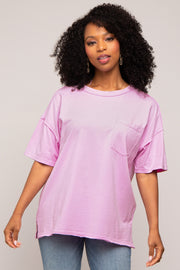 Lavender Exposed Seam Pocket T-Shirt