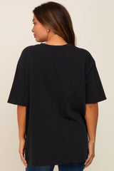 Black Basic Oversized Maternity T-Shirt