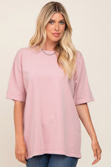 Pink Basic Oversized Maternity T-Shirt