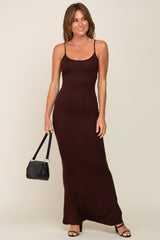 Brown Basic Maxi Dress