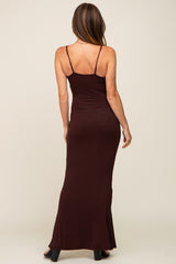 Brown Basic Maxi Dress