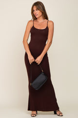 Brown Basic Maxi Dress