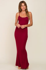 Burgundy Basic Maxi Dress