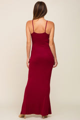 Burgundy Basic Maxi Dress