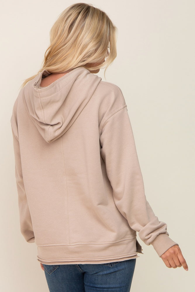 Royal Blue Raw Edge Trim Drawstring Hoodie– PinkBlush