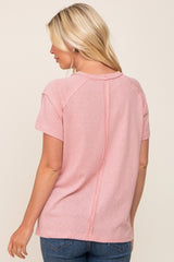 Light Pink Raw Hem Tee