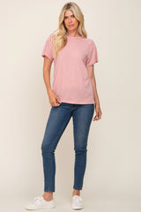 Light Pink Raw Hem Tee