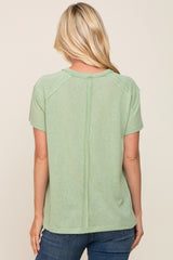 Light Olive Raw Hem Tee