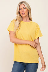 Yellow Raw Hem Maternity Tee