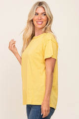 Yellow Raw Hem Tee