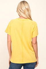 Yellow Raw Hem Tee