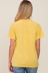 Yellow Raw Hem Maternity Tee