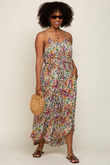 Violet Floral Sleeveless Jumpsuit