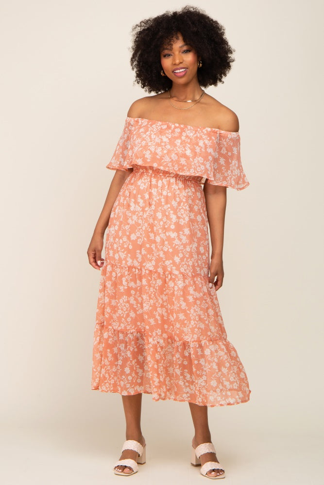 Flounce dress clearance off shoulder