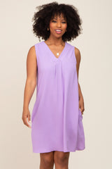 Lavender Sleeveless Pocketed Dress