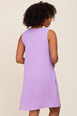 Lavender Sleeveless Pocketed Dress