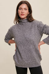 Charcoal Ultra Soft Mock Neck Maternity Sweater