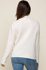 Cream Ultra Soft Mock Neck Maternity Sweater