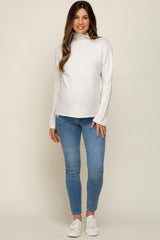 Cream Ultra Soft Mock Neck Maternity Sweater