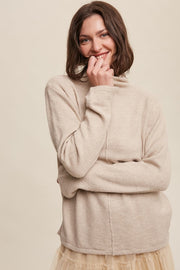 Beige Ultra Soft Mock Neck Sweater