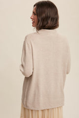 Beige Ultra Soft Mock Neck Sweater